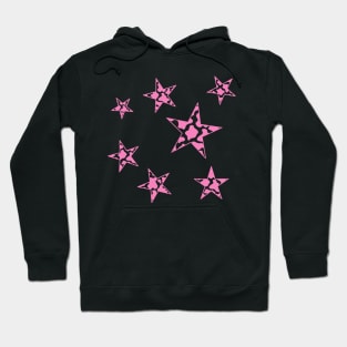 Pink Cow Print Stars Hoodie